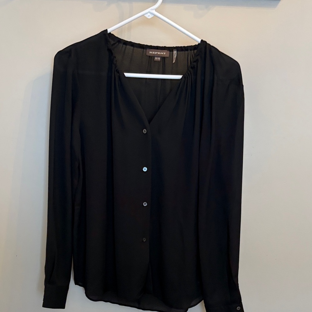 REPEAT Black Blouse 100% Silk